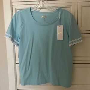 NWT Lilly Pulitzer Clairmont top- Fresh Water Blue- S